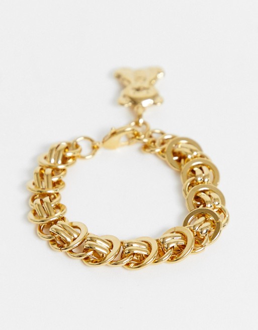 Image Gang gold filled chunky chain teddy charm bracelet