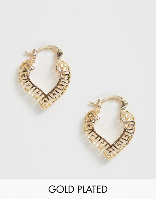 Image Gang gold filled geometric heart hoop earrings