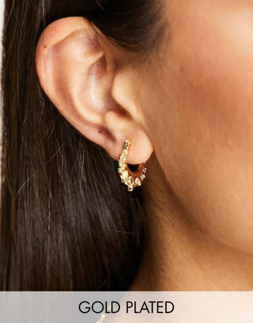 Image Gang gold plated mini hoop earrings