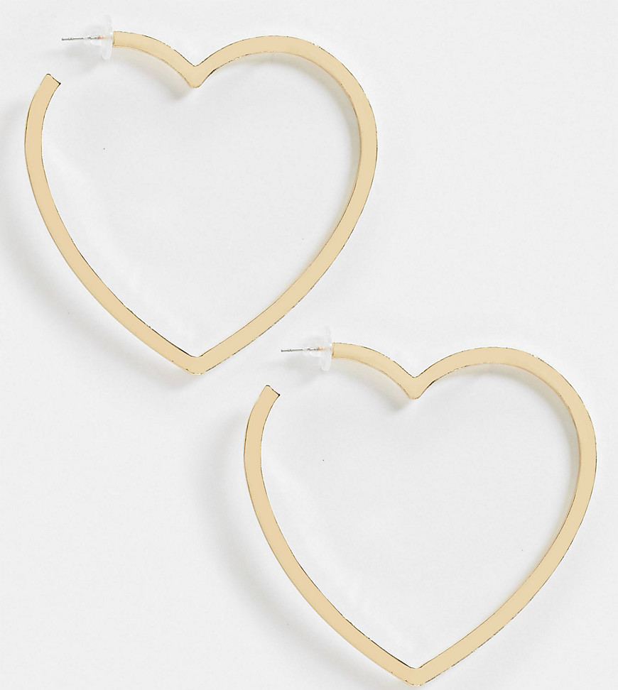 Image Gang heart hoop earrings in 18K gold plate
