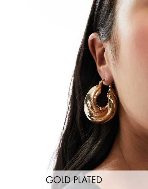 Large gold deals plated hoop earrings