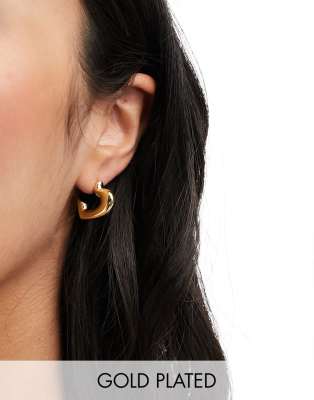 Roheafer Creolen Ohrringe 925 Silber - 14K Vergoldet, Hypoallergen, Mini Dicke Creolen