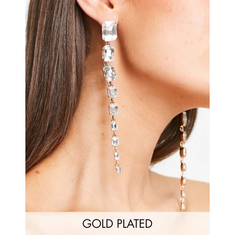 Image Gang Limara statement dangle 18k gold plated studs