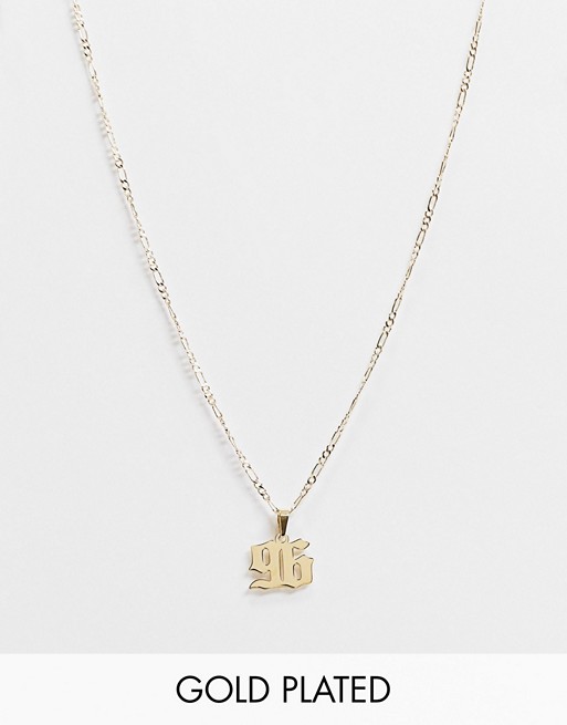 Image Gang necklace in gold filled with year 96 pendant