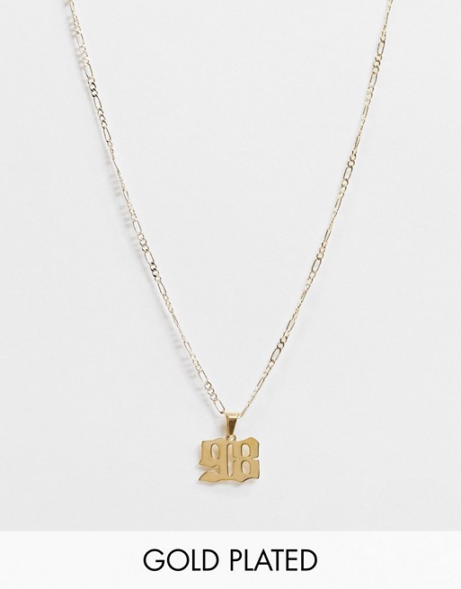Image Gang necklace in gold filled with year 98 pendant