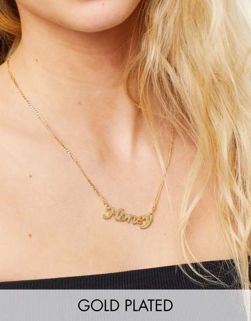 Image Gang – Pozłacany naszyjnik z zawieszką „Honey”