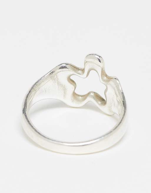 Image Gang - Ring van roestvrij staal met spetter-ontwerp in zilver, 2 van 4