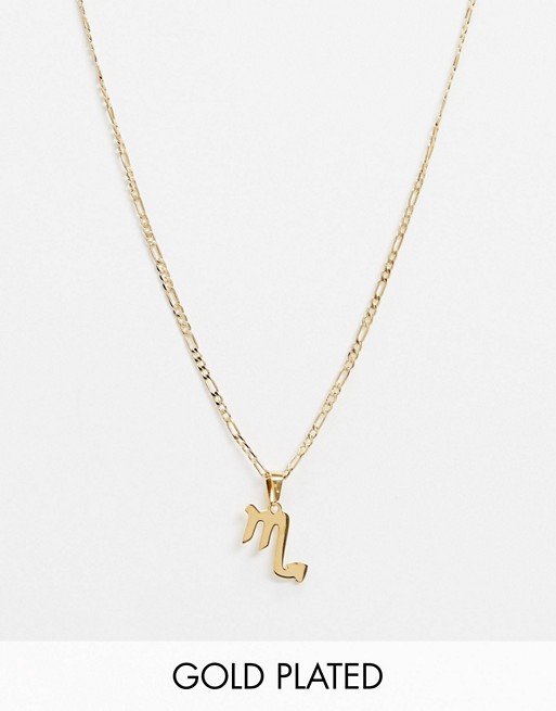 Image Gang Scorpio star sign necklace in 18K gold plate