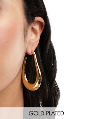 Image Gang statement hoop earrings in gold plated - ASOS Price Checker