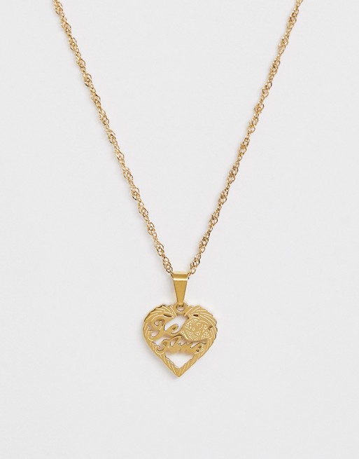 Image Gang te amo gold filled twisted chain heart necklace