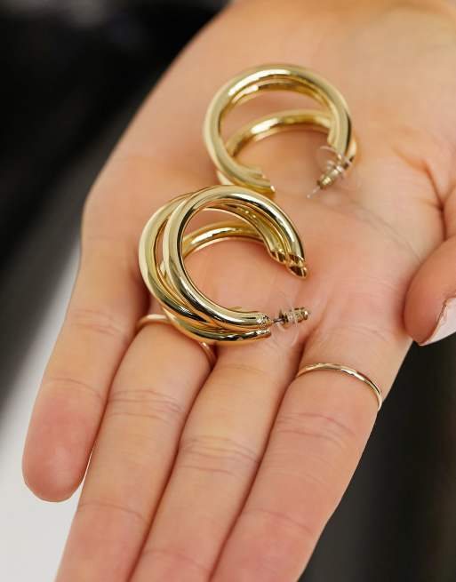 Image Gang triple hoop earrings in gold filled, 4 of 4