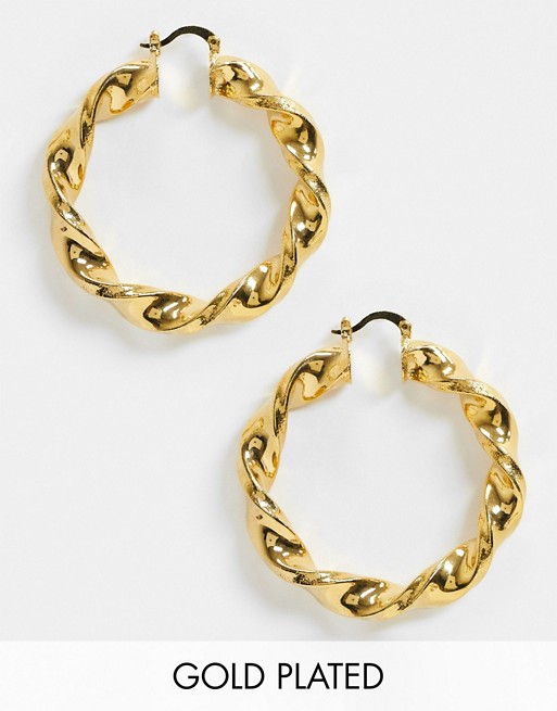 Image Gang 18k gold plated izzy twist hoop earrings