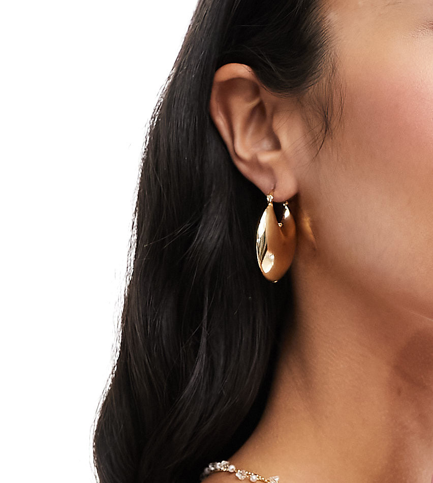 Image Gang zakaya chunky hoop earrings in gold plated
