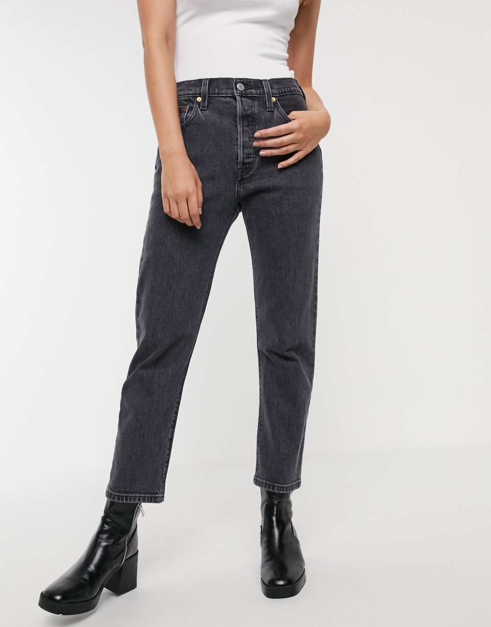 Blue crop jeans