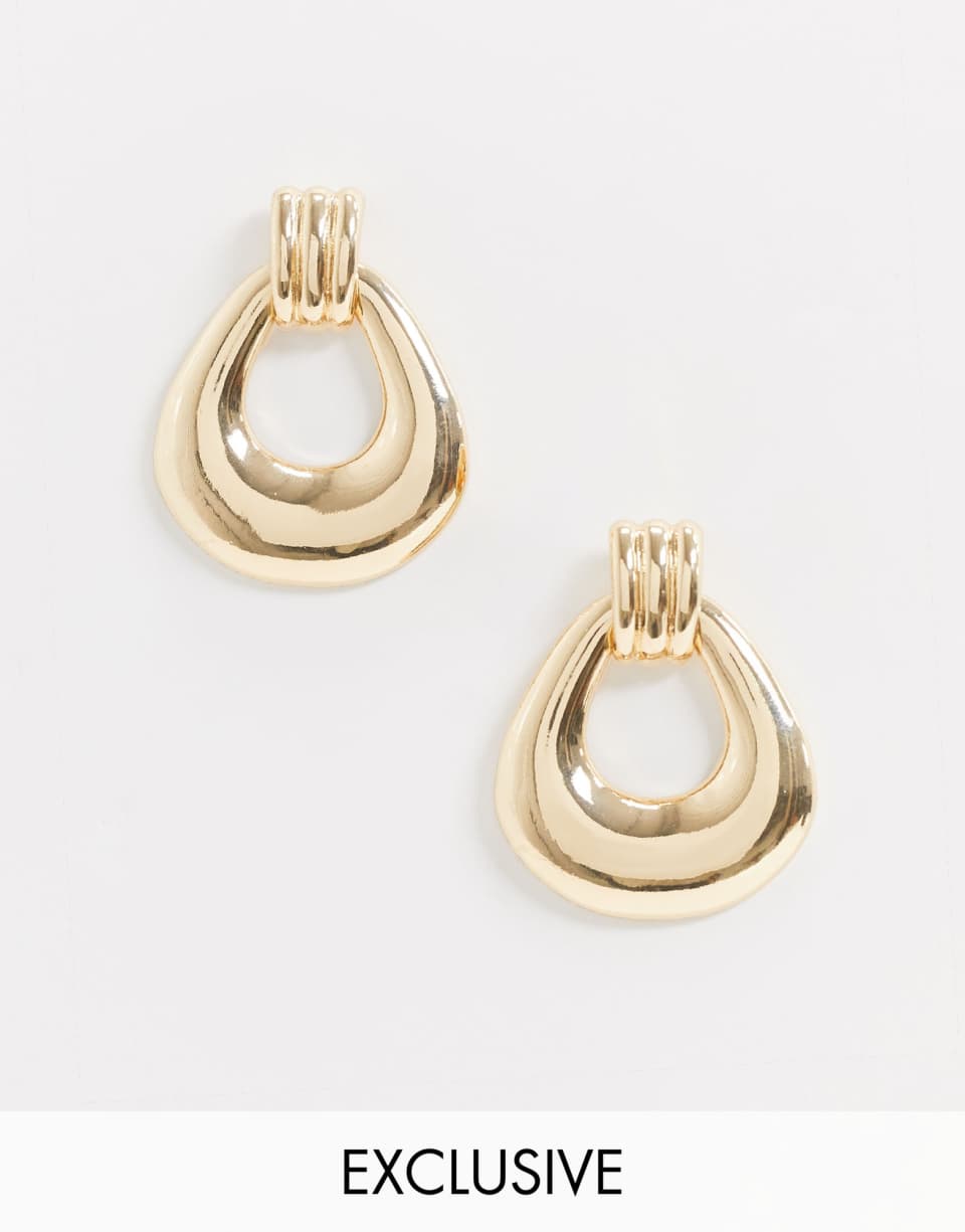 Gold large hoop earrings