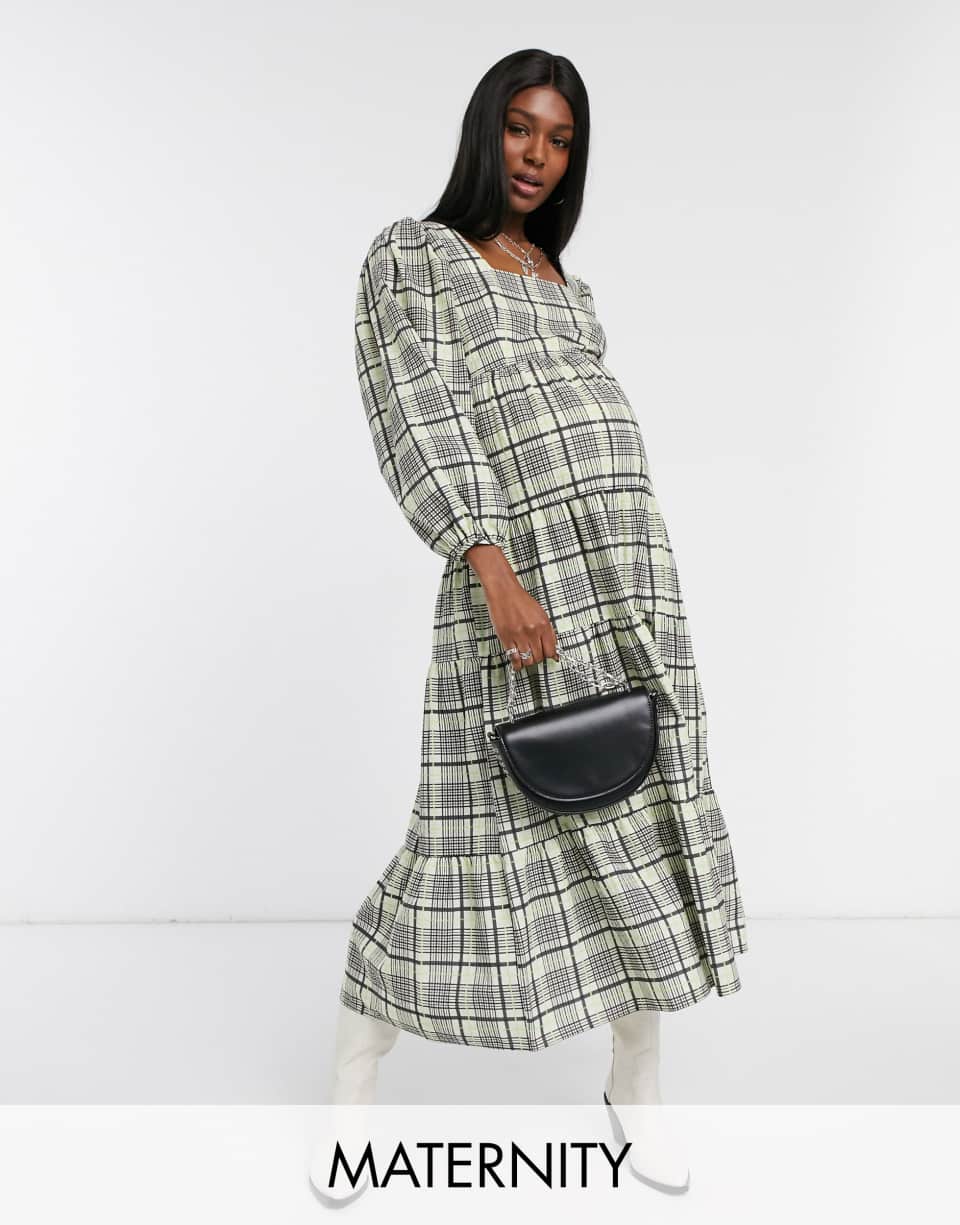 Maternity tiered smock dress