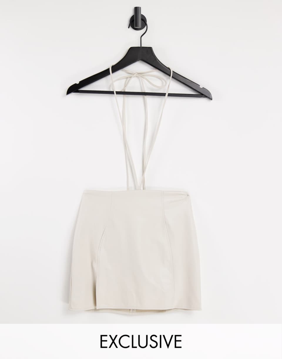 White PU Mini Skirt