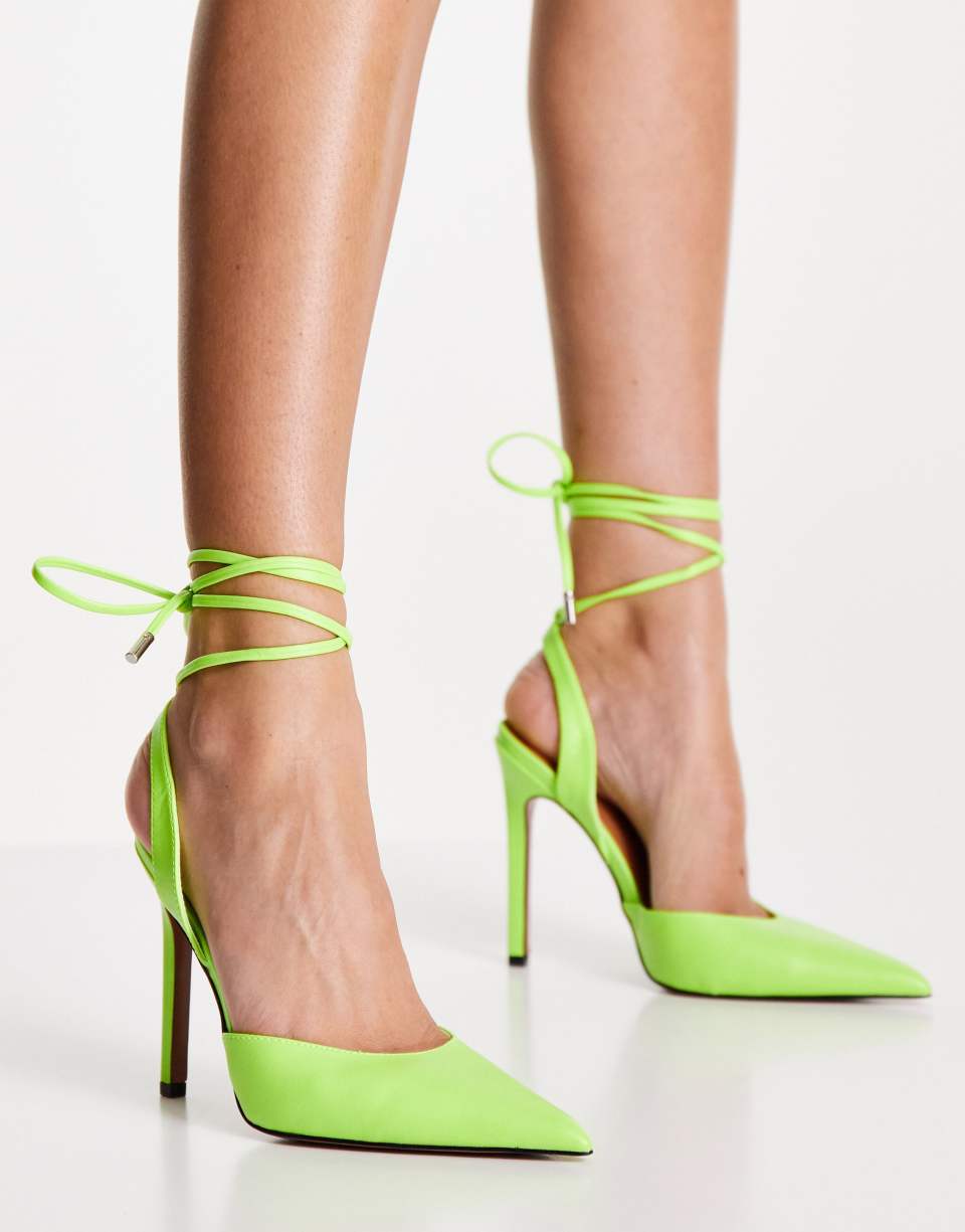 Lime high heeled shoes