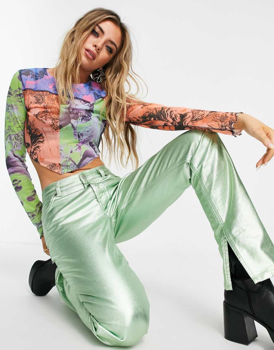 Mesh Top with Scarf Hem