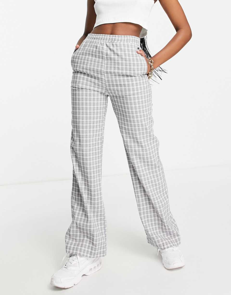 Check elasticated trousers