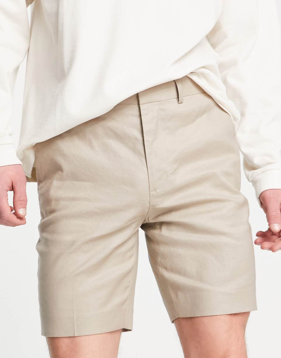 Smart Skinny Linen Mix Shorts
