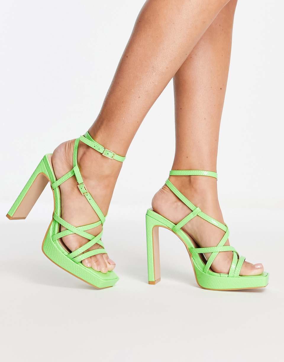 Green Platform Sandals
