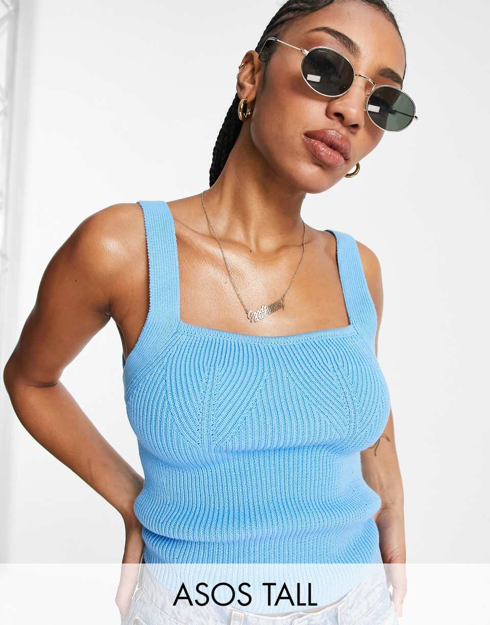 Knitted square neck cami