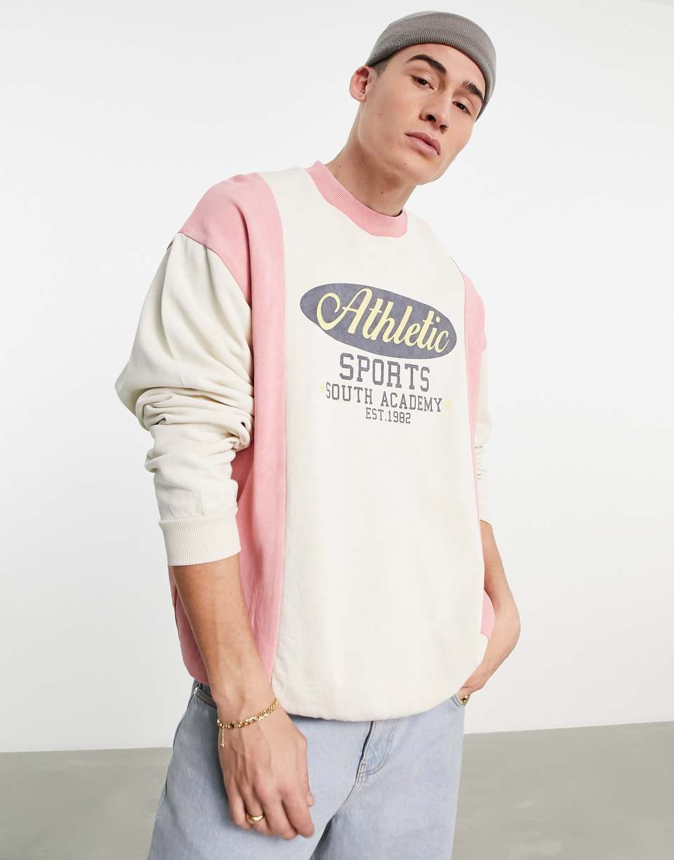 Oversized colour block sweatshirt