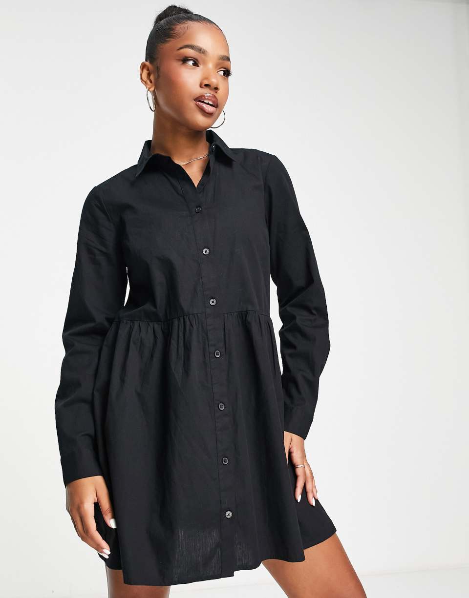 Mini smock shirt dress