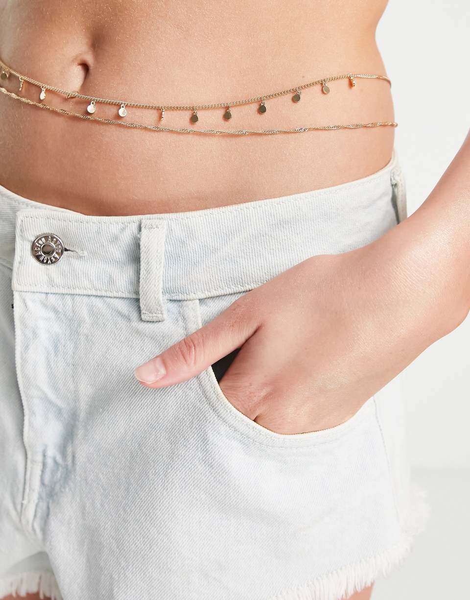 Gold twisted belly chains