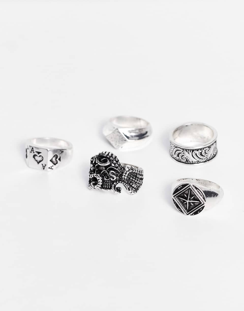Mixed silver rings