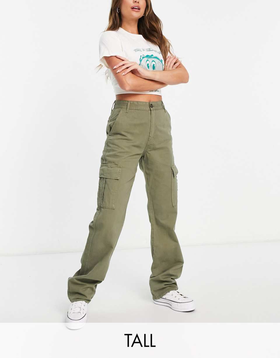 Khaki Straight Leg Cargo Trousers