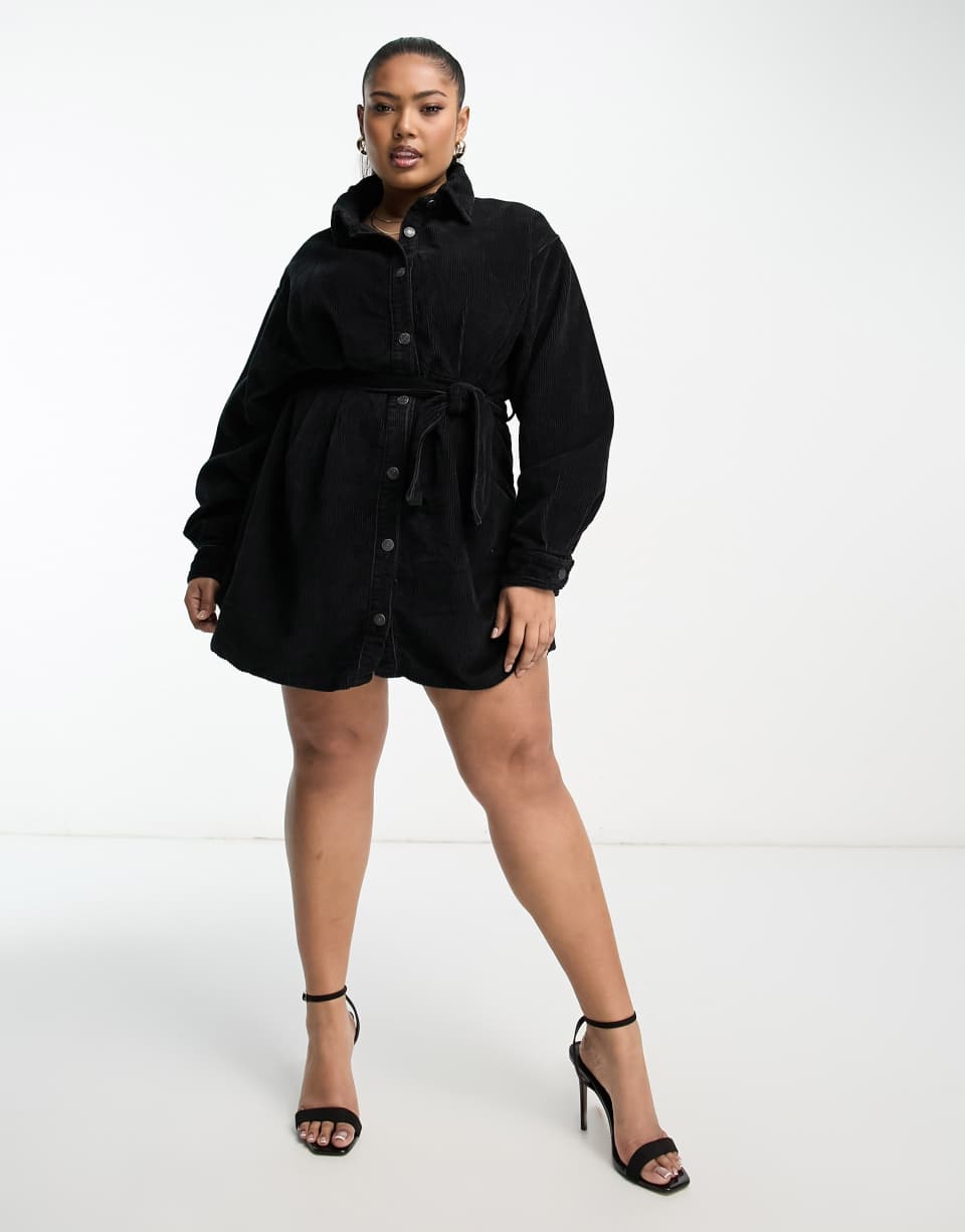 Cord shirt dress