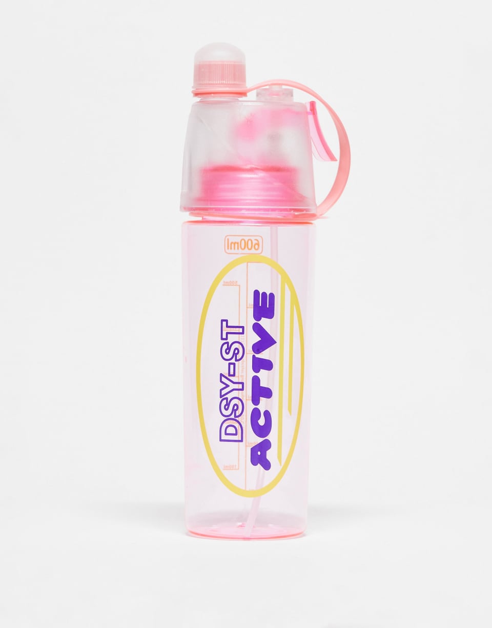Pink face spritz water bottle