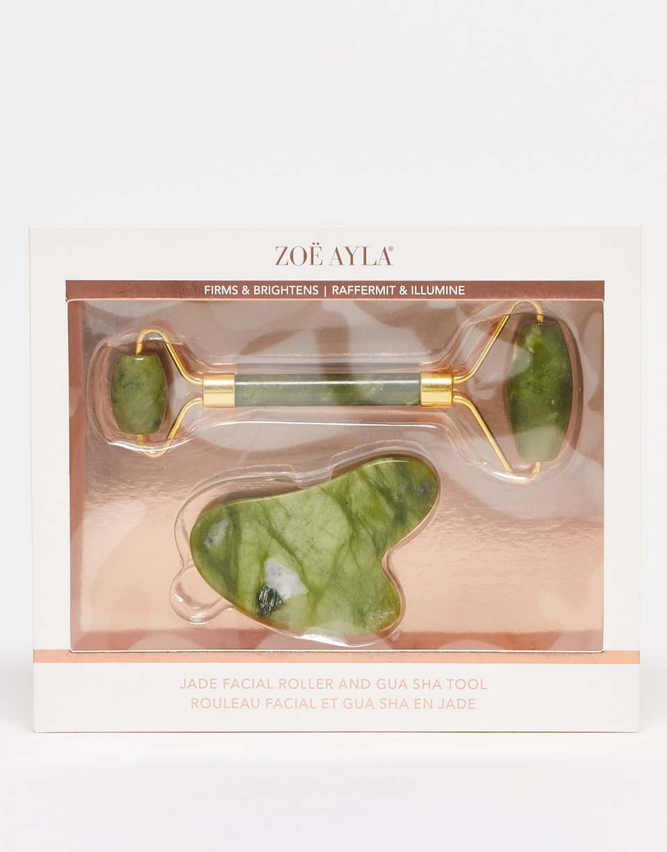 Jade gua sha roller set