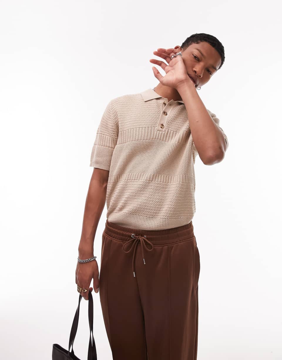 Knitted craft texture polo