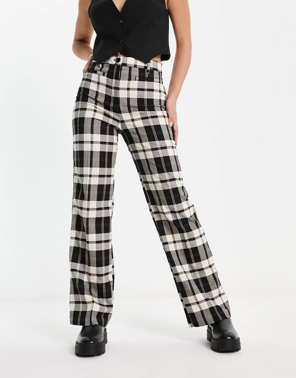 Tartan tailored trousers