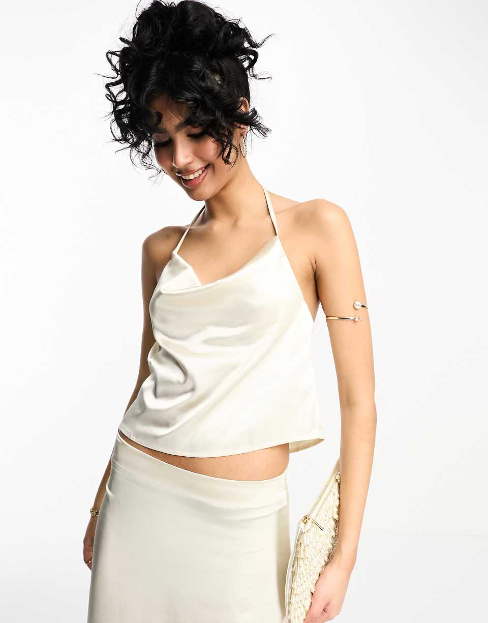 Cream satin cami top