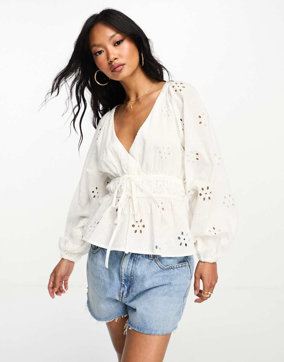 Kimono broderie top