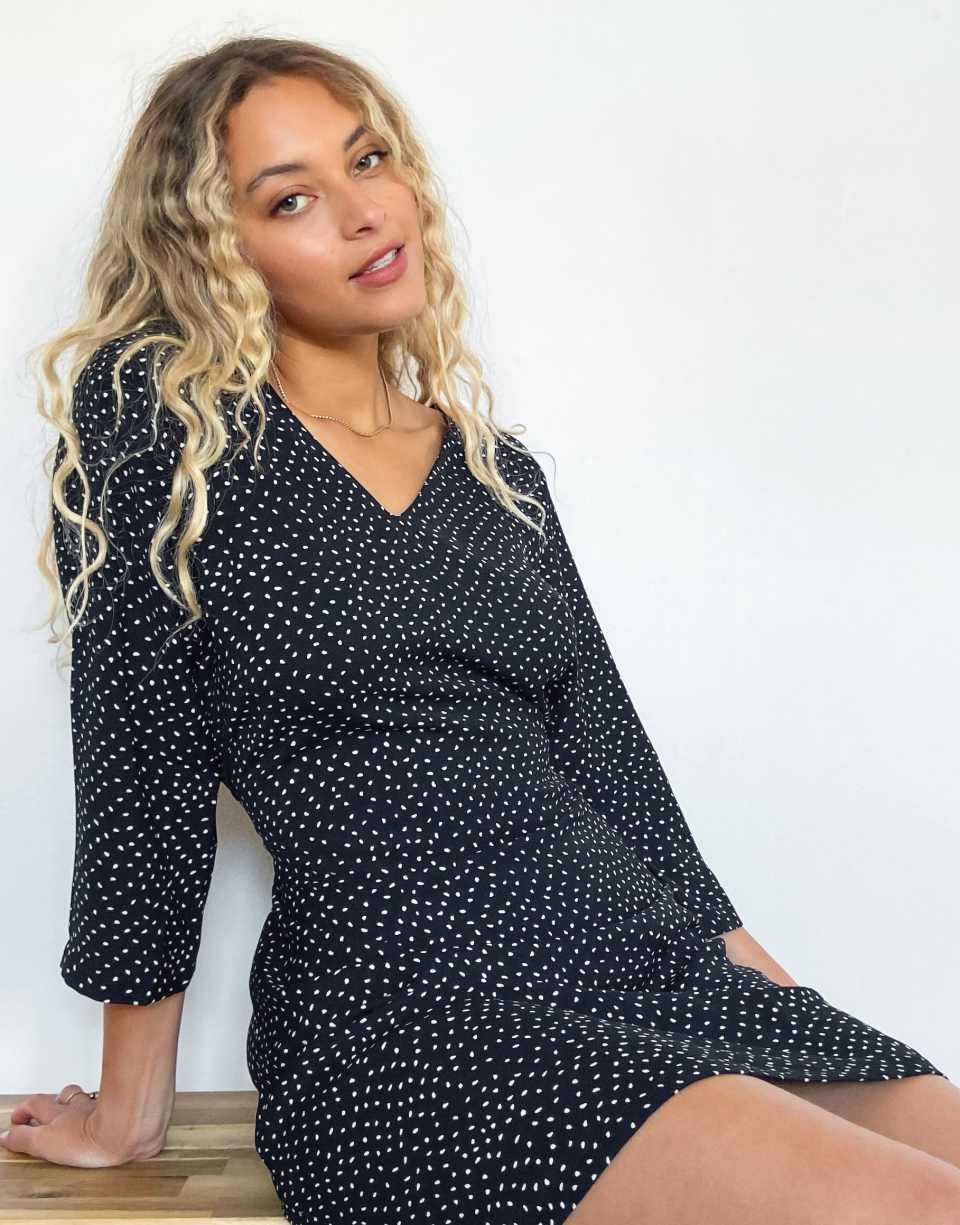 Spot print mini dress