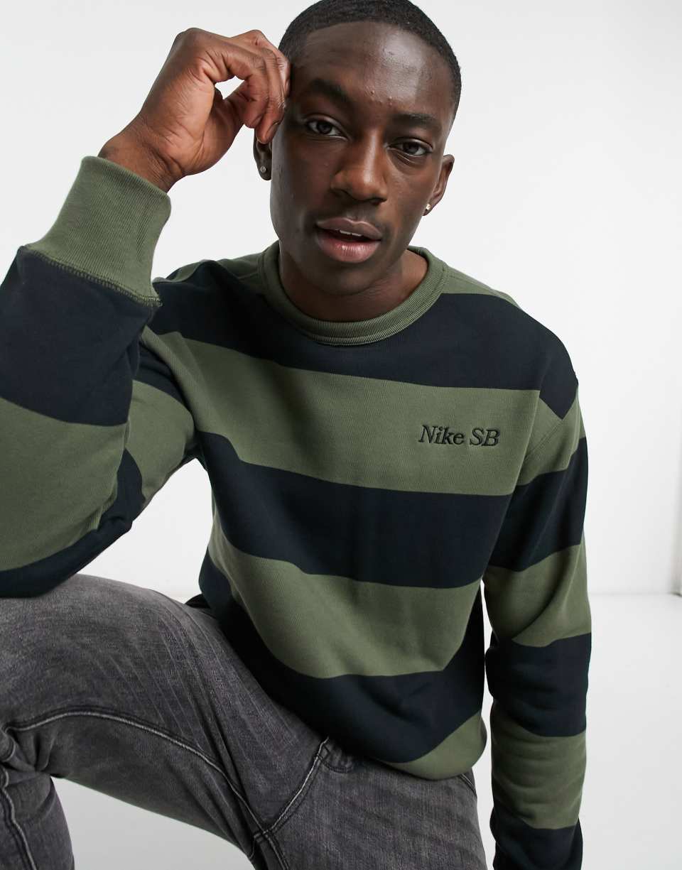 Stripe crew neck sweat
