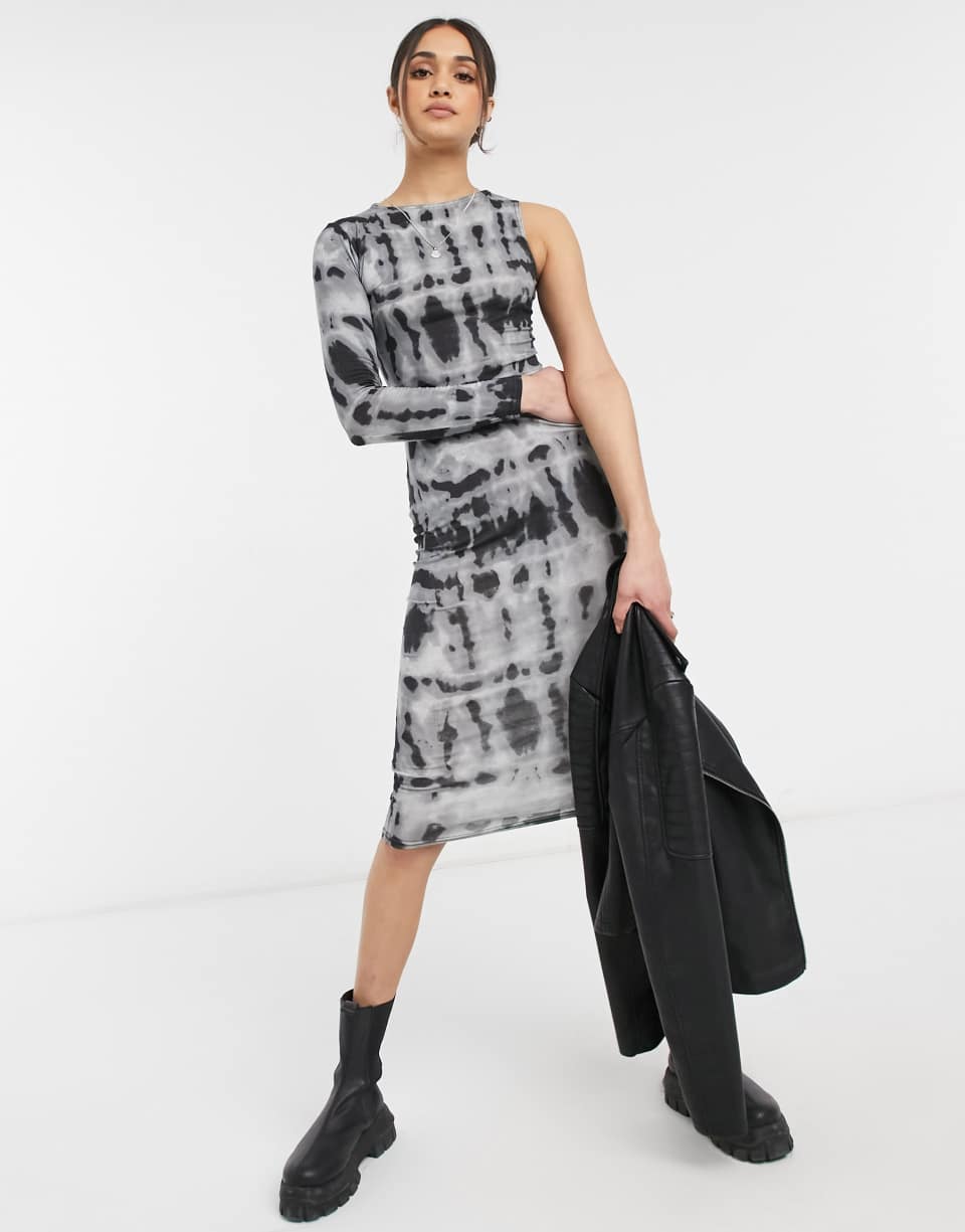Batik one-shoulder dress