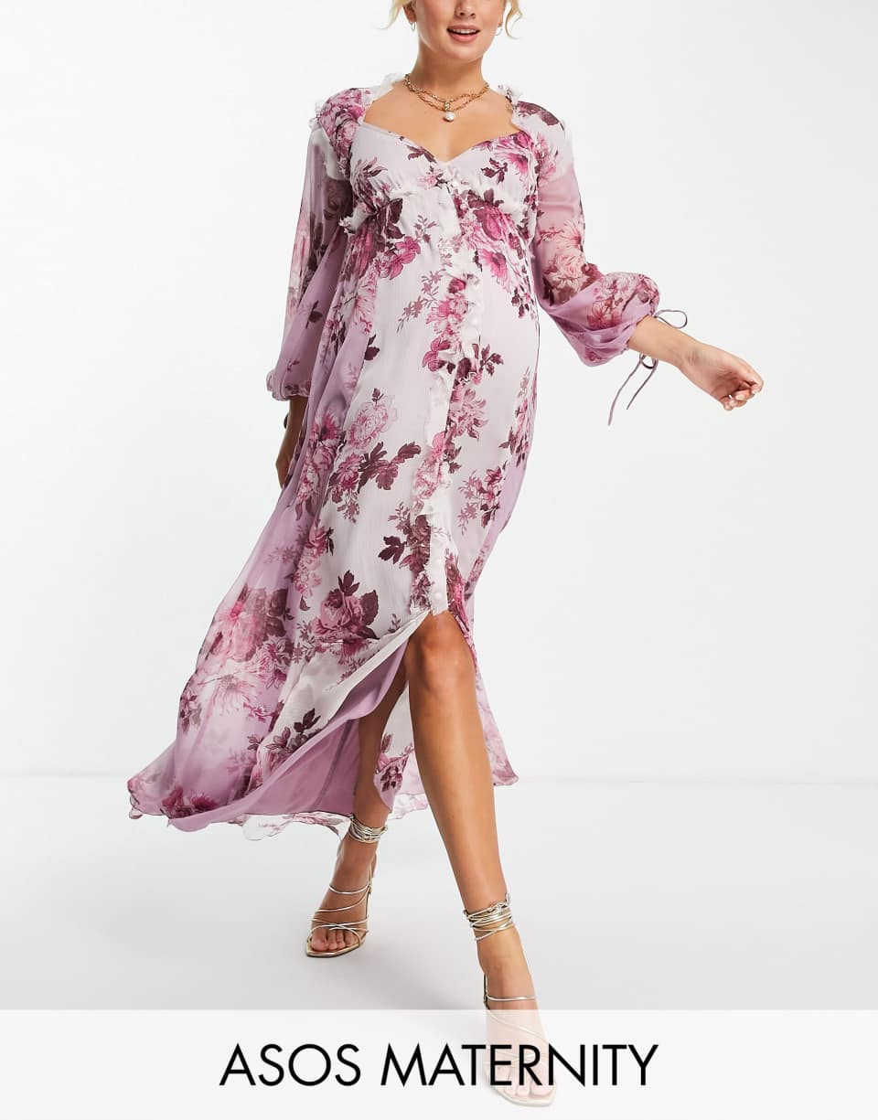 Mixed print midi dress