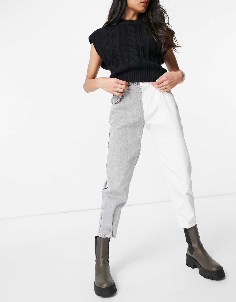 Contrast slouchy jeans