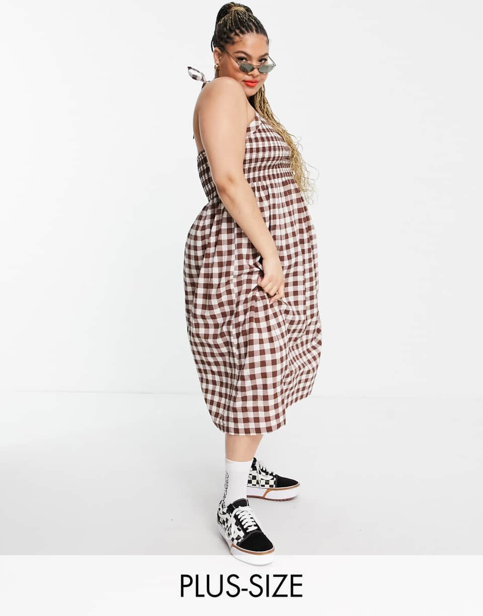 Brown gingham sundress