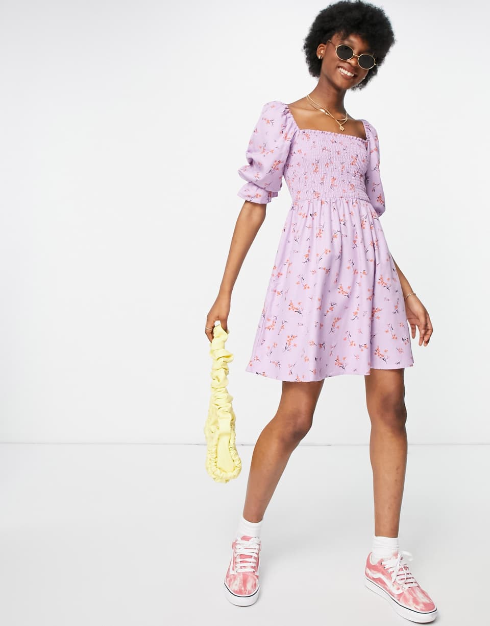 Shirred mini dress
