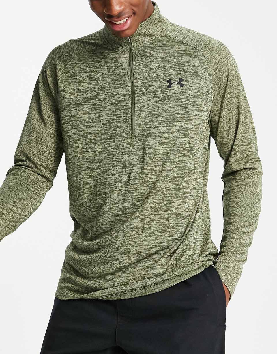 Khaki half zip sweat