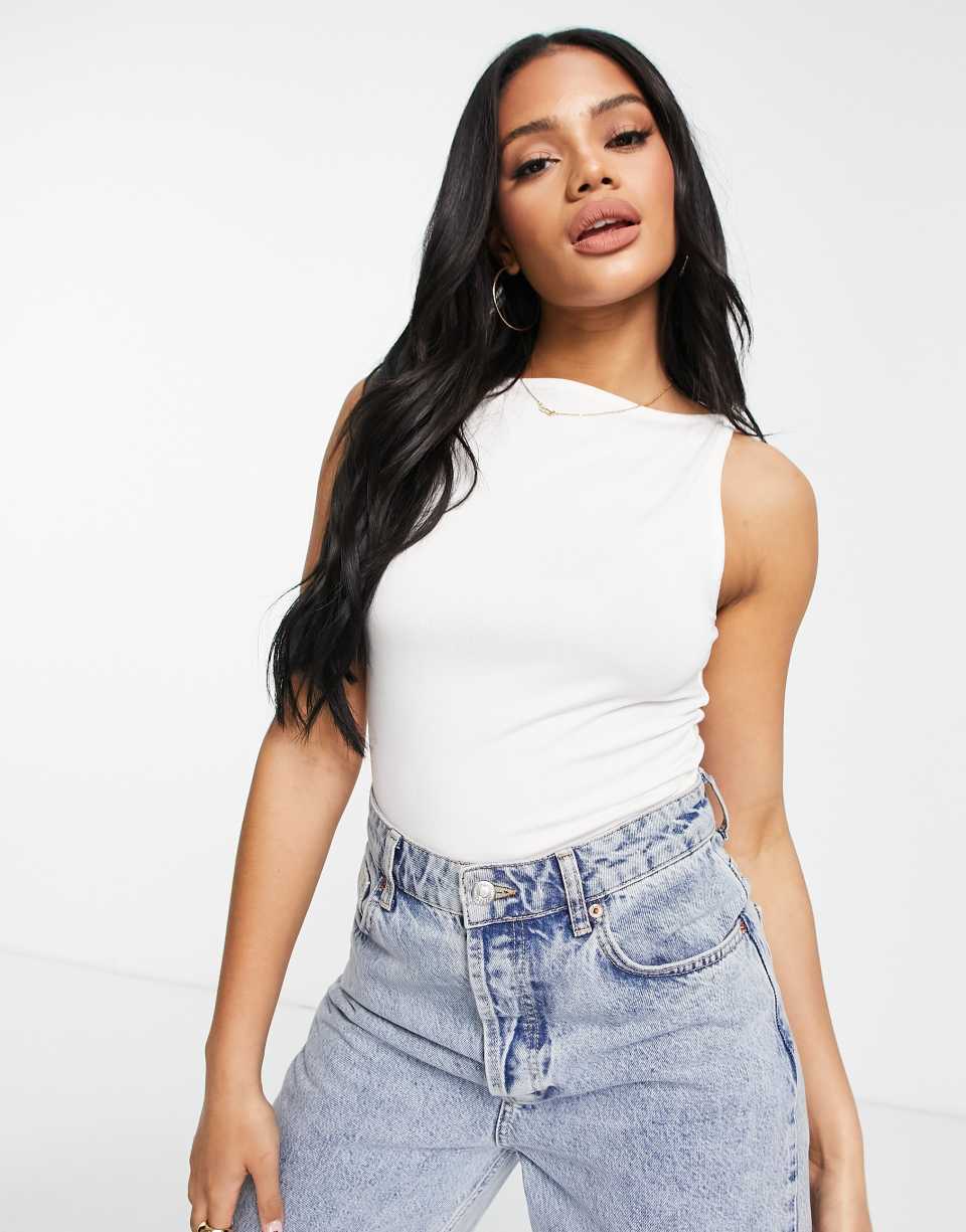 White high neck vest