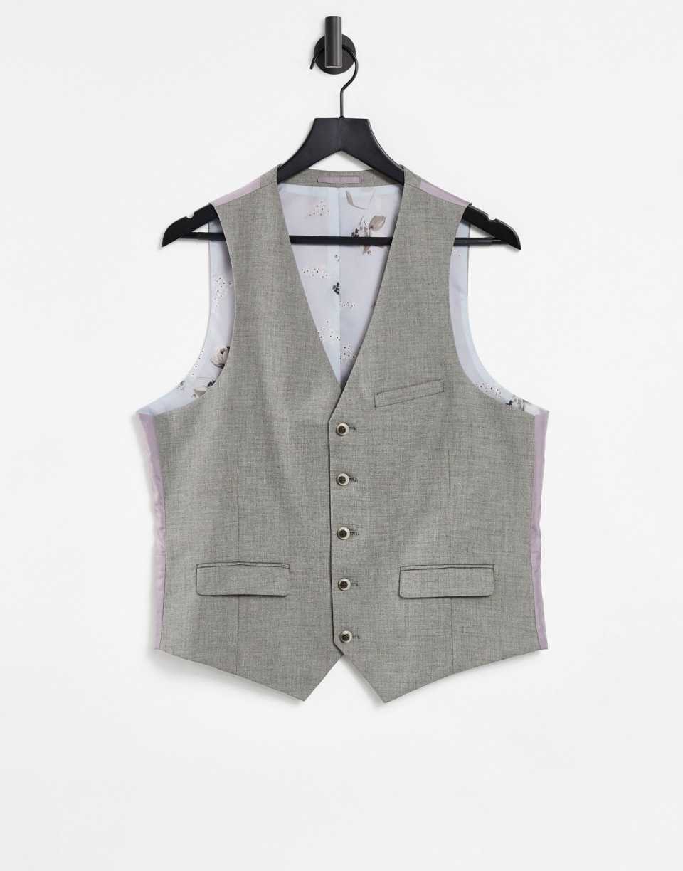 Taupe textured waistcoat