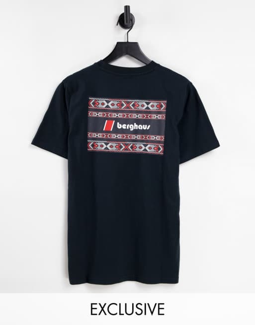 In esclusiva per ASOS - Berghaus - T-shirt con motivo azteco, colore nero